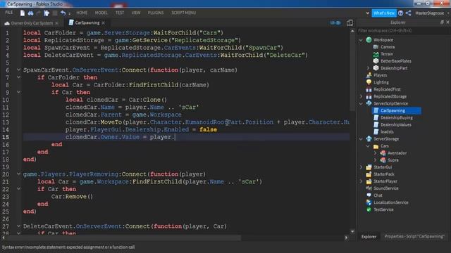 HOW TO MAKE OWNER ONLY CAR I ROBLOX STUDIO смотреть онлайн