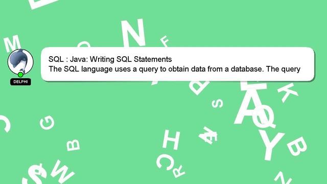 SQL : Java: Writing SQL Statements смотреть онлайн
