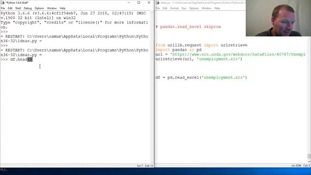 Python Basics Pandas Read Excel Function Skiprows Argument