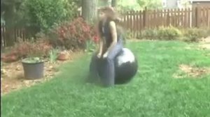 Big orange hopper ball blowup