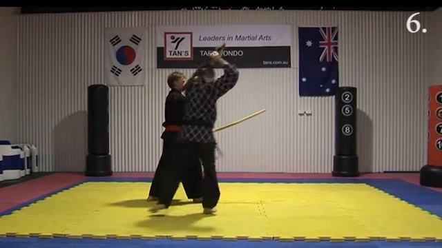 Tans Hapkido - W17 Wooden sword one step смотреть онлайн