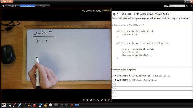 Is the 'args' array 'null' when you pass in nothing to your program? (enthuware.ocajp.i.v8.2.1238 смотреть онлайн