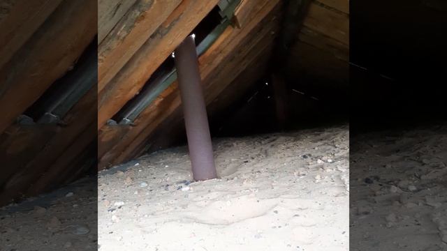 Баня. проход через потолок. Вид с чердака смотреть онлайн