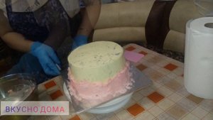 #ТОРТ. ДВОЙНОЕ ВЫРАВНИВАНИЕ ТОРТА КРЕМОМ.