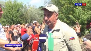 Поднятие танка Т-34 из реки Дон. г. Павловск Воронежской обл.