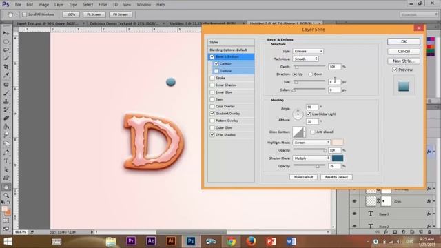 Photoshop Tutorial | How To Make Delicious Donut Effect in Text смотреть онлайн