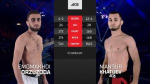 Эмомахди Орзузода vs. Мансур Хатуев | Emomakhdi Orzuzoda vs. Mansur Khatuev | ACA 169