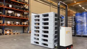 Работа автоматического штабелера в связке с автоматическим накопителем паллет - для склада КИИТ