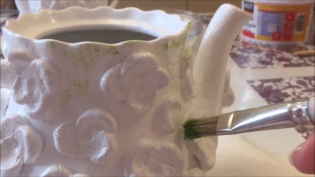 Декор чайника. Скульптурная живопись.DIY. Кашпо для цветов.