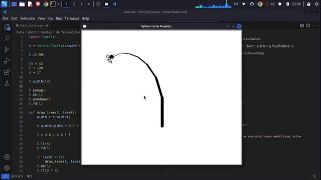 Creating a Fractured Tree with Python and Turtle Graphics