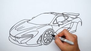 How to draw a car - McLaren P1 - Step by step