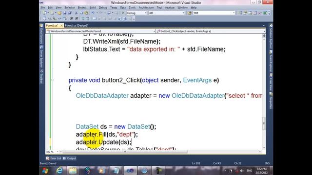 63- Course C# Resala Disconnected Mode Example Data Show with DataAdapter DataSet смотреть онлайн