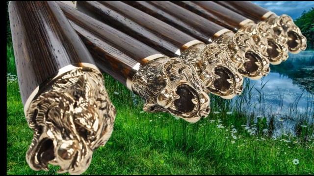 Шампуры «Тигр - венге» с деревянной ручкой, подарочные чехол на выбор, рукоять — венге и латунь смотреть онлайн