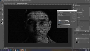 Обработка в фотошоп, портрет текстом.
