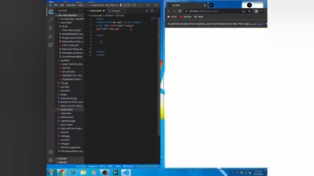 Adding button in HTML&Adding image in title in web (Lecture#3)