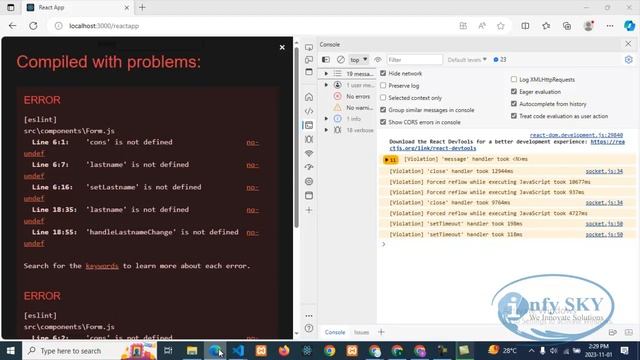 React JS Tutorial For Beginners[2023]: Part-24 Handling User Input part-2 in react #reactjs #infysk