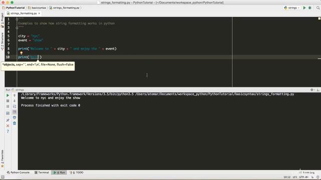 Learn Python 3 From Scratch -  Strings Formatting