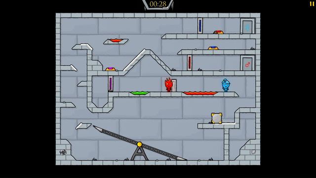 Импульс на заиндевелых качелях! Огонь и Вода 3: уровень 5 Fireboy & Watergirl 3: Ice Temple level 5 смотреть онлайн