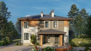 Визуализация проекта загородного дома в 3D. Проект дома 160 м2.