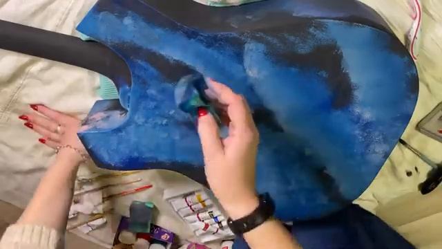 Разрисовка гитары. Космический сюжет | guitar painting