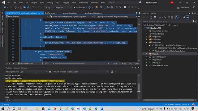 EF Asp.net core Migrations  how to update and  create new table In SQL DB with migrations