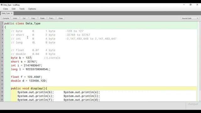 Data types in Java смотреть онлайн