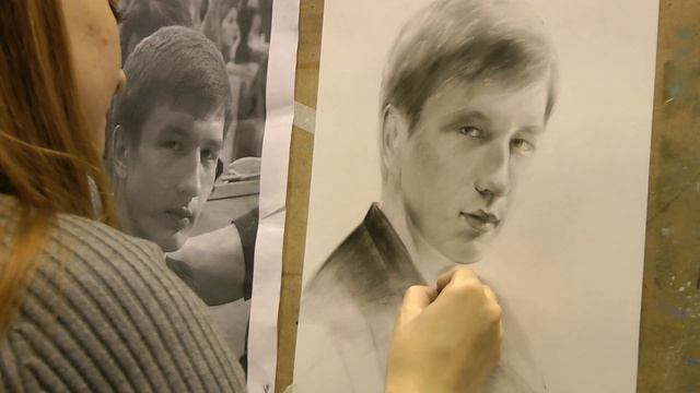 Рисование портрета по фото. Сухая кисть. Обучение рисованию спб смотреть онлайн