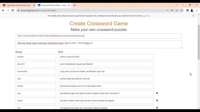 Tutorial II Cara Membuat Teka Teki Silang On Line (Crossword) II Alat Pelajaran #gpai #tekateki смотреть онлайн