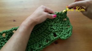 Овальный ковер из шнура 3 ряд Oval crochet rug for beginners row 3