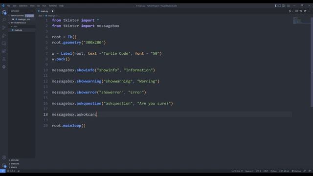 MessageBox And AskQuestion With Python Tkinter