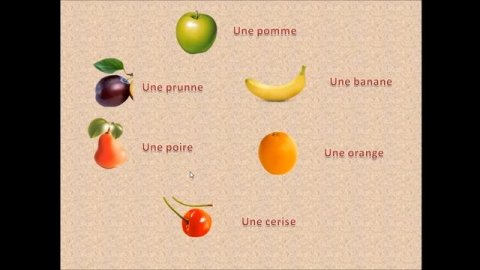Французский для школьников, Учим названия фруктов