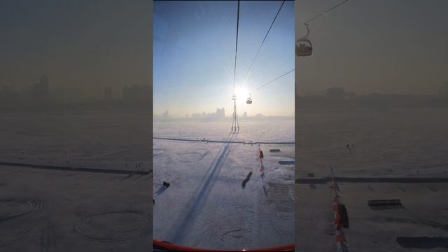 CROSSING MAGNIFICENT FROZEN SONGHUA RIVER, HARBIN, CHINA