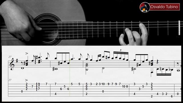 Adiós nonino (Astor Piazzolla) - Fingerstyle guitar - Arreglo solista con partitura y tablatura смотреть онлайн