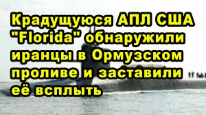 Крадущуюся АПЛ США "Florida" обнаружили иранцы в Ормузском проливе и заставили её всплыть