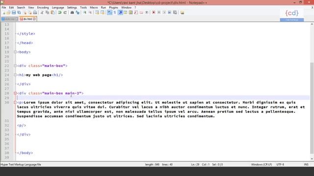 HTML CSS Tutorial (Hindi) #12 || DIV, SPAN, HEADER, FOOTER - Block Element