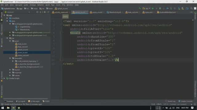 How to create Splash Screen in android using Android Studio - Kotlin