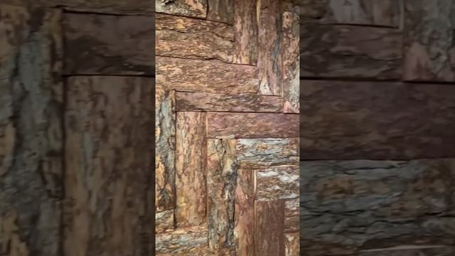 Кедровая кора в интерьере дома из Кело