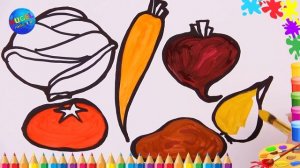 Овощи. Лёгкие рисунки для детей. Борщ. Учимся рисовать. Простые рисунки малышам. Рисуем акрилом