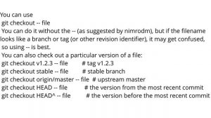 Undo working copy modifications of one file in Git?