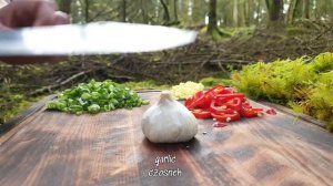 Lemon Crunchy Chicken cooked in the middle of the forest. ASMR cooking. NO TALK