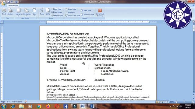 Word Tutorial : learn Microsoft word computer class in Bengali by Camellia Computer Centre