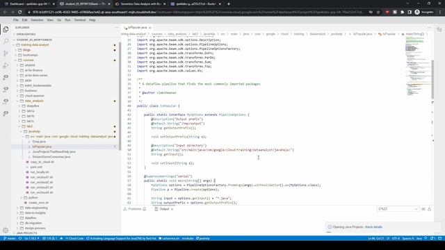 Serverless Data Analysis with Beam: MapReduce in Beam (Java)  | Data Engineer Learning path