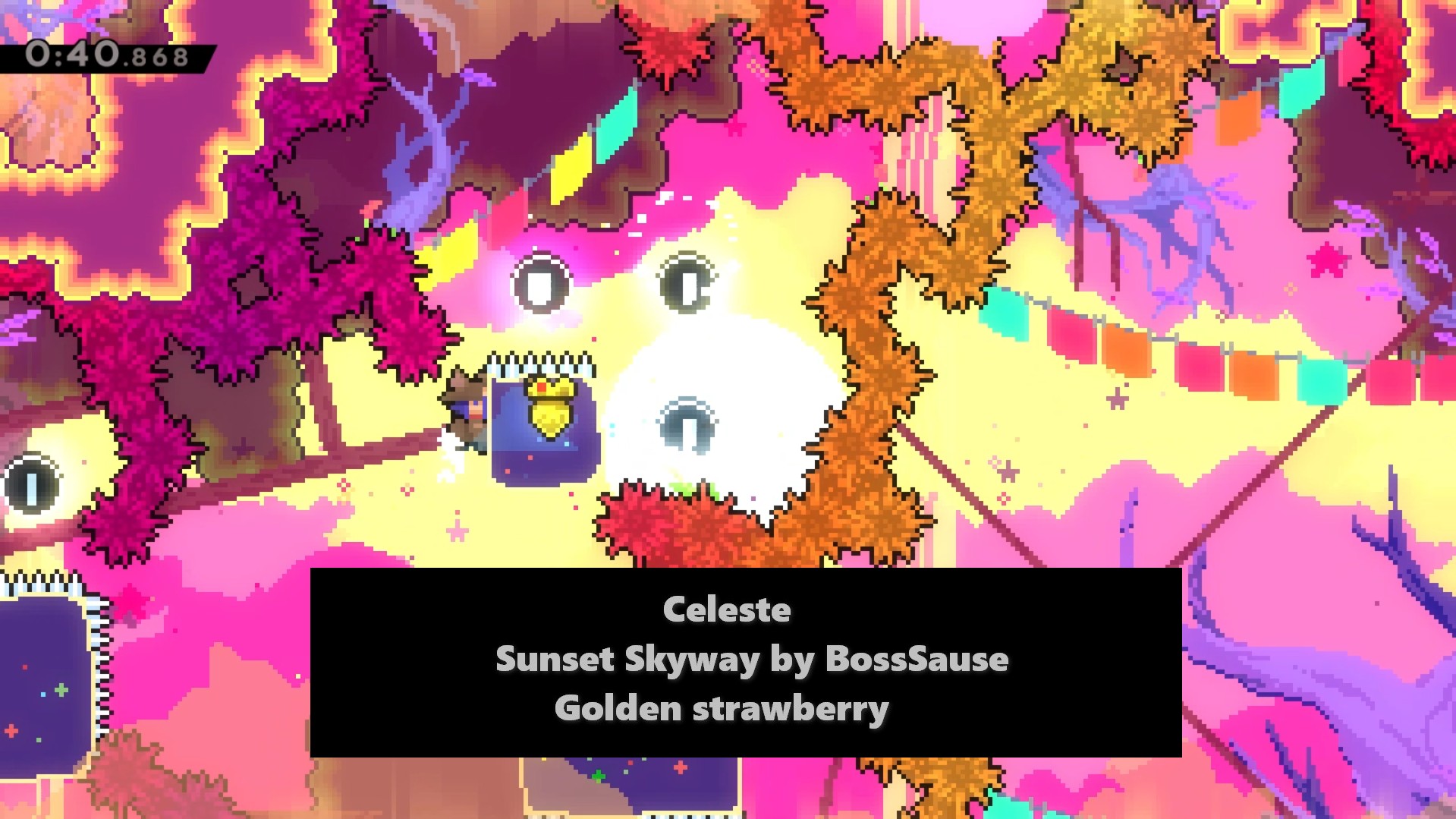 Celeste: Sunset Skyway by BossSause Golden strawberry.