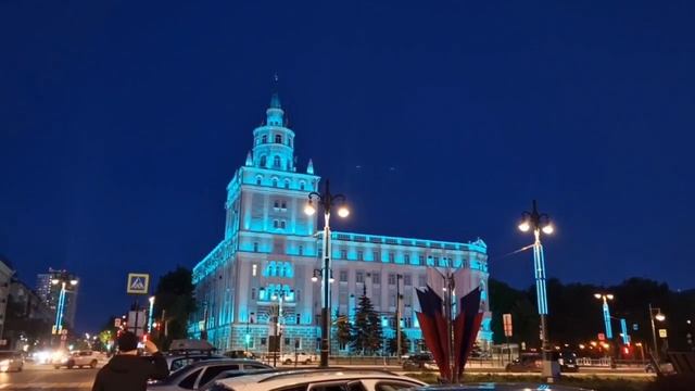 Пермь 300 лет - праздничная подсветка здания УВД Пермского края смотреть онлайн