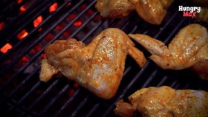 Копченые Крылышки на гриле Weber от Голодного Макса!