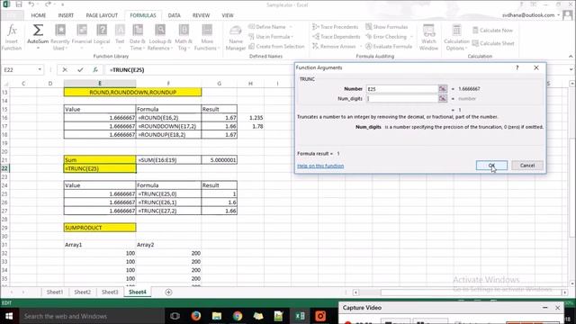 Formula's in Microsoft Excel - Math & Trig