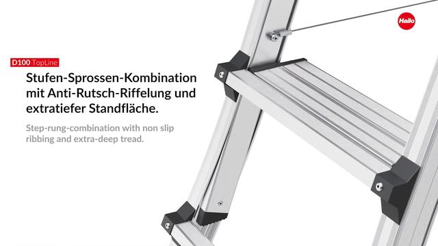 HAILO D100 TL TopLine - Alu-Teleskop-Doppelstufenleiter / Alu telescopic double-sided step ladder смотреть онлайн