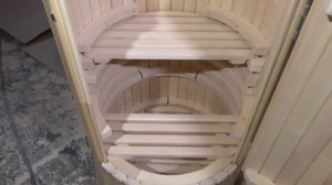 Круглая кедровая фитобочка с опорой и дополнительной сидушкой