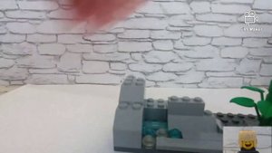 Лего пещера с динозавром. (Лего самоделка пещера, водопад, динозавр.) MOC