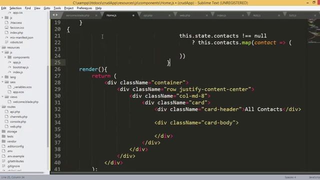 CRUD Application using #Laravel & #React (display contacts) смотреть онлайн